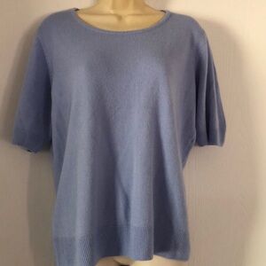 Woman’s acrylic spring short sleeve sweater blouse